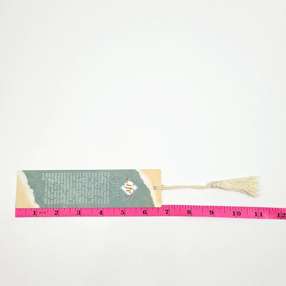 Vintage 90s Life's Lesson Bookmark cream tassel Inspirations 1993 Artworks PT101